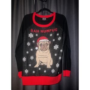 Ugly Christmas Sweater Xmas Size Large Dog Pug